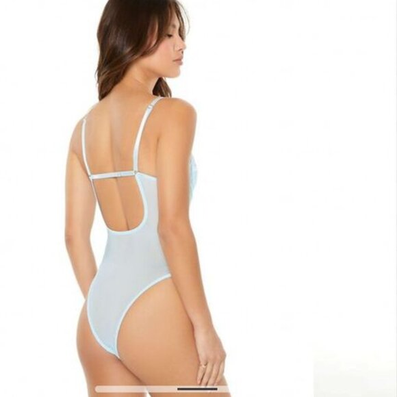 Floral Lace Mesh Lingerie Bodysuit size L - Picture 3 of 3